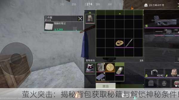 萤火突击：揭秘背包获取秘籍与解锁神秘条件！