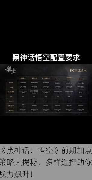 《黑神话：悟空》前期加点策略大揭秘，多样选择助你战力飙升！