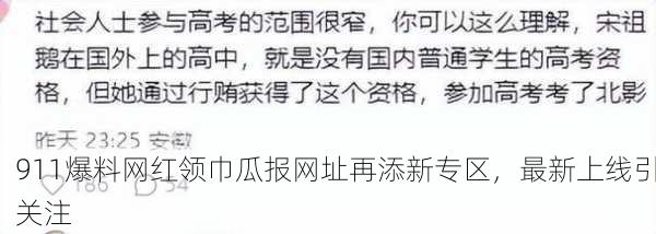 911爆料网红领巾瓜报网址再添新专区，最新上线引关注