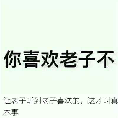 让老子听到老子喜欢的，这才叫真本事