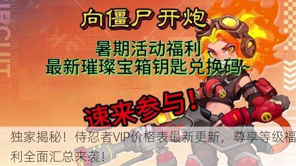 独家揭秘！侍忍者VIP价格表最新更新，尊享等级福利全面汇总来袭！