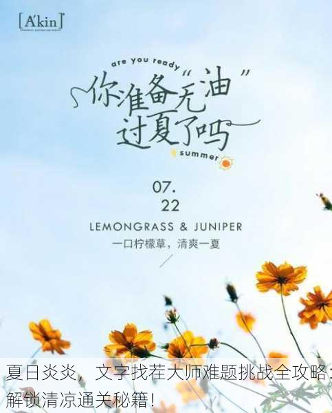 夏日炎炎，文字找茬大师难题挑战全攻略：解锁清凉通关秘籍！