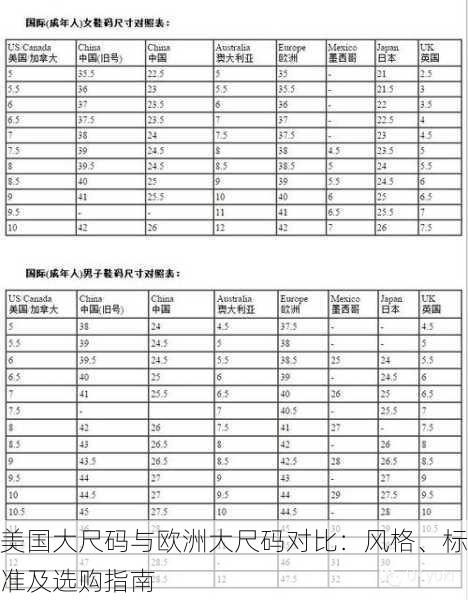 美国大尺码与欧洲大尺码对比：风格、标准及选购指南