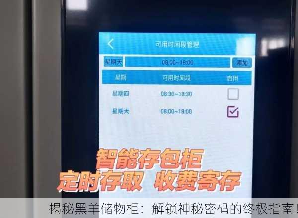 揭秘黑羊储物柜：解锁神秘密码的终极指南！