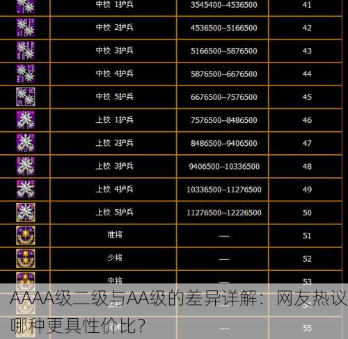 AAAA级二级与AA级的差异详解：网友热议哪种更具性价比？