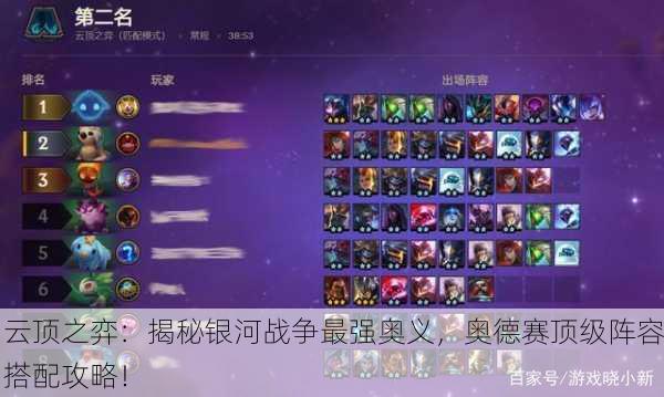 云顶之弈：揭秘银河战争最强奥义，奥德赛顶级阵容搭配攻略！