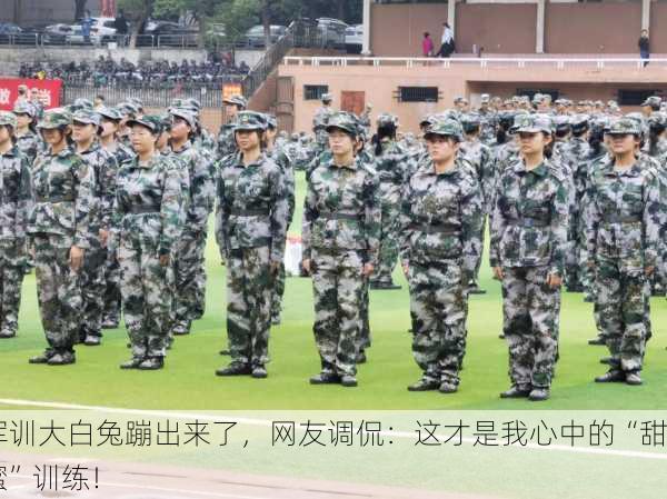 军训大白兔蹦出来了，网友调侃：这才是我心中的“甜蜜”训练！