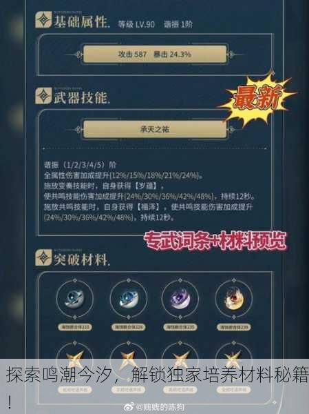 探索鸣潮今汐，解锁独家培养材料秘籍！
