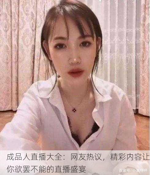 成品人直播大全：网友热议，精彩内容让你欲罢不能的直播盛宴