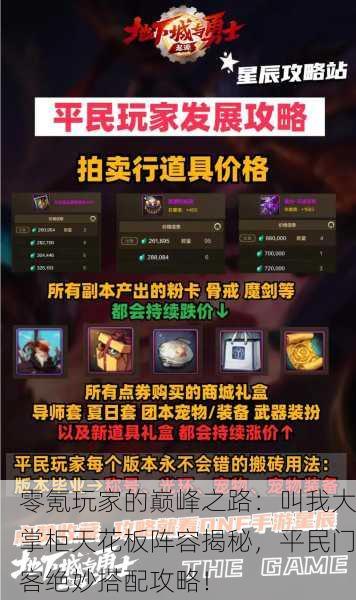 零氪玩家的巅峰之路：叫我大掌柜天花板阵容揭秘，平民门客绝妙搭配攻略！