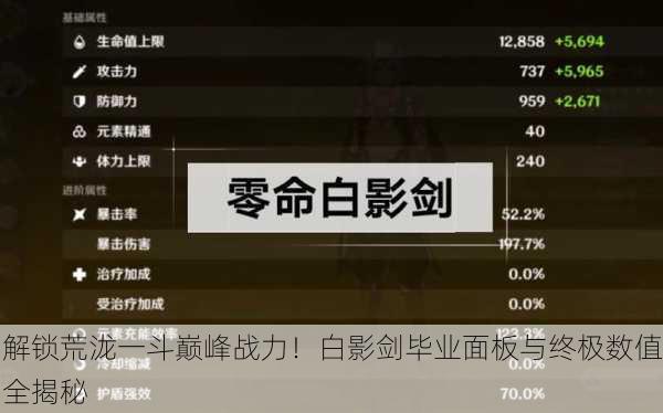 解锁荒泷一斗巅峰战力！白影剑毕业面板与终极数值全揭秘