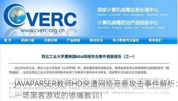 JAVAPARSER教师HD突遭网络恶意攻击事件解析：一场黑客游戏的惨痛教训！