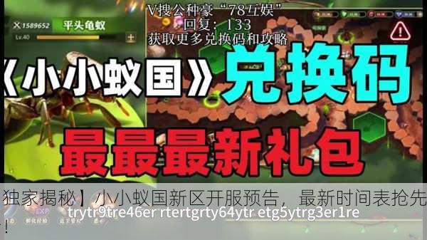 【独家揭秘】小小蚁国新区开服预告，最新时间表抢先看！