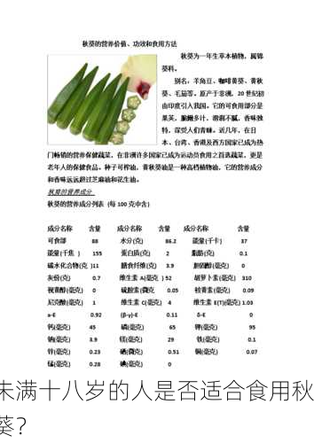 未满十八岁的人是否适合食用秋葵？