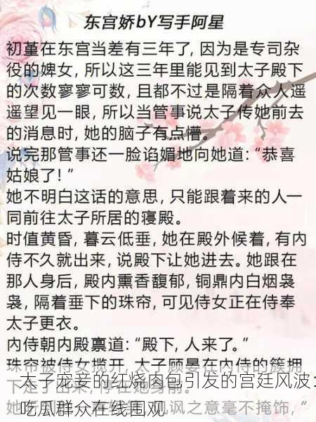 太子宠妾的红烧肉包引发的宫廷风波：吃瓜群众在线围观