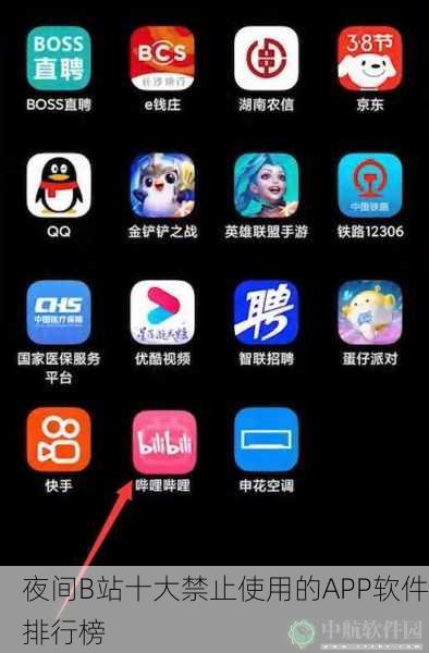 夜间B站十大禁止使用的APP软件排行榜