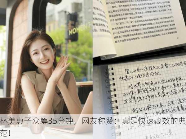 林美惠子众筹35分钟，网友称赞：真是快速高效的典范！