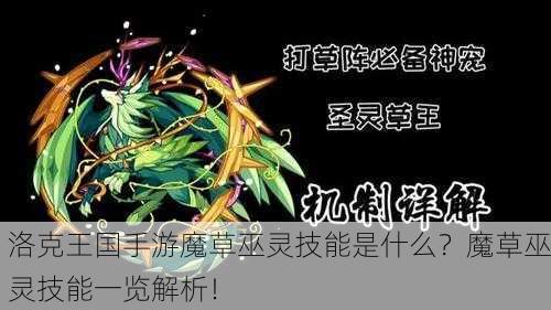 洛克王国手游魔草巫灵技能是什么？魔草巫灵技能一览解析！