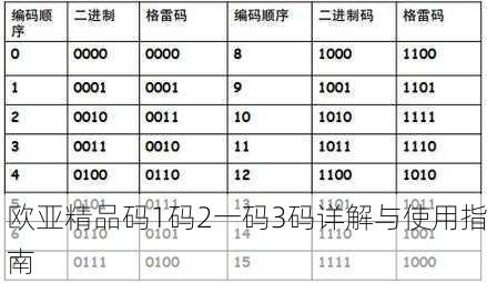 欧亚精品码1码2一码3码详解与使用指南