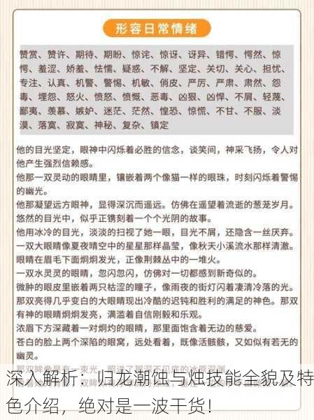 深入解析：归龙潮蚀与烛技能全貌及特色介绍，绝对是一波干货！
