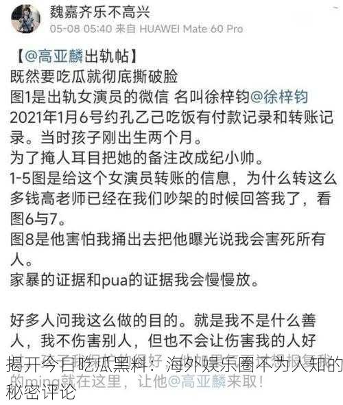 揭开今日吃瓜黑料：海外娱乐圈不为人知的秘密评论