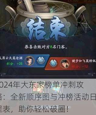 2024年大东家榜单冲刺攻略：全新顺序图与冲榜活动日程表，助你轻松破圈！