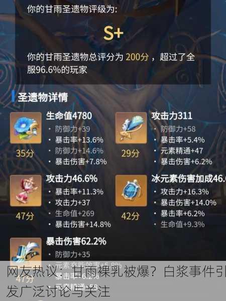 网友热议：甘雨裸乳被爆？白浆事件引发广泛讨论与关注
