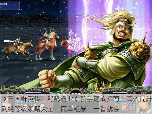 《三国群英传：鸿鹄霸业》新手速成指南，高效提升武将等级策略大全，简单粗暴，一看就会！