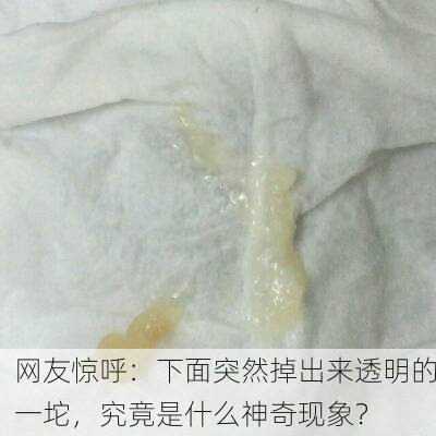 网友惊呼：下面突然掉出来透明的一坨，究竟是什么神奇现象？