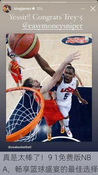 真是太棒了！9 1免费版NBA，畅享篮球盛宴的最佳选择