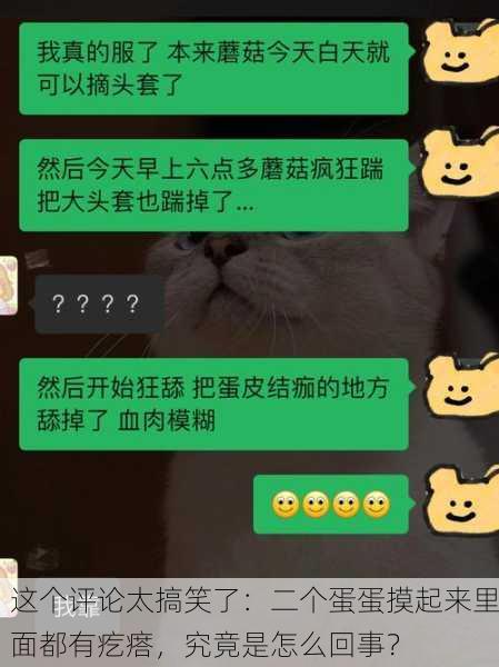 这个评论太搞笑了：二个蛋蛋摸起来里面都有疙瘩，究竟是怎么回事？