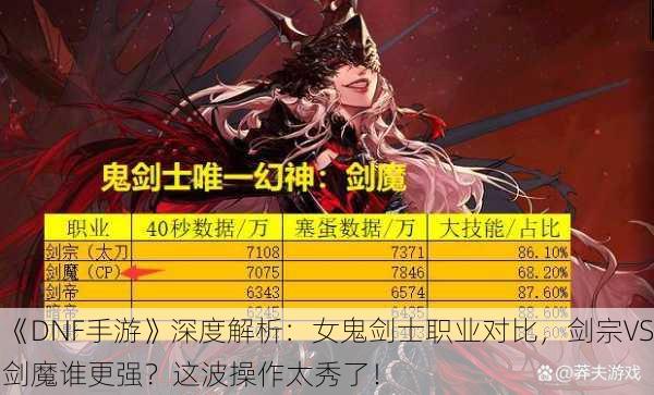 《DNF手游》深度解析：女鬼剑士职业对比，剑宗VS剑魔谁更强？这波操作太秀了！
