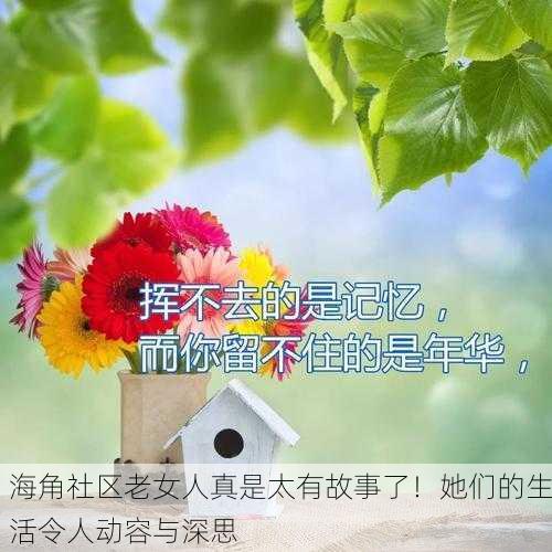 海角社区老女人真是太有故事了！她们的生活令人动容与深思