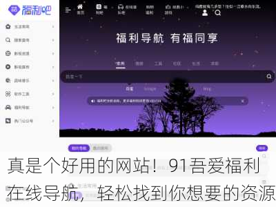 真是个好用的网站！91吾爱福利在线导航，轻松找到你想要的资源
