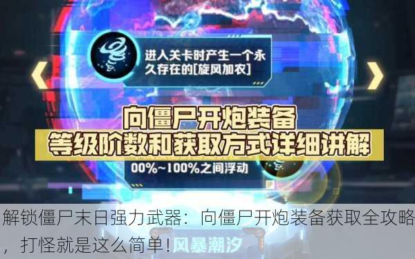 解锁僵尸末日强力武器：向僵尸开炮装备获取全攻略，打怪就是这么简单！