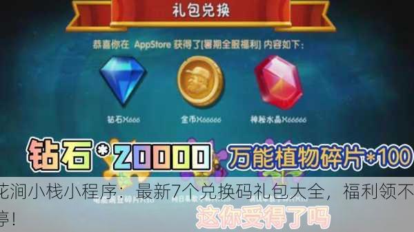 花涧小栈小程序：最新7个兑换码礼包大全，福利领不停！