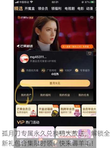 孤月刀专属永久兑换码大放送，解锁全新礼包合集限时领！快来薅羊毛！