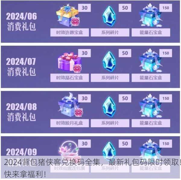 2024背包猪侠客兑换码全集，最新礼包码限时领取！快来拿福利！
