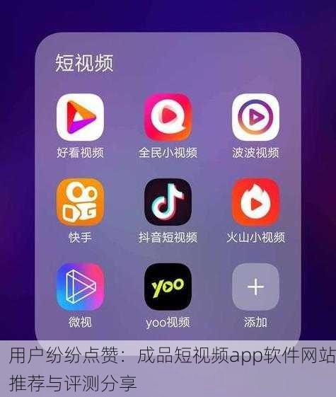 用户纷纷点赞：成品短视频app软件网站推荐与评测分享