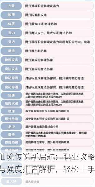 仙境传说新启航：职业攻略与强度排名解析，轻松上手！