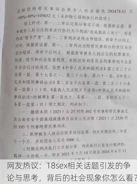 网友热议：18sex相关话题引发的争论与思考，背后的社会现象你怎么看？