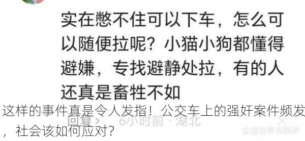这样的事件真是令人发指！公交车上的强奸案件频发，社会该如何应对？