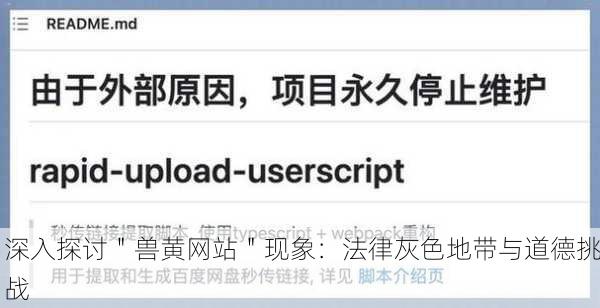 深入探讨＂兽黄网站＂现象：法律灰色地带与道德挑战