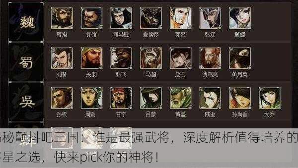 揭秘颤抖吧三国：谁是最强武将，深度解析值得培养的将星之选，快来pick你的神将！