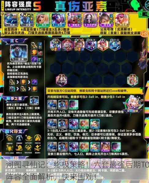 河图寻仙记：终极策略！六套最强后期T0阵容全面解析，快来围观！