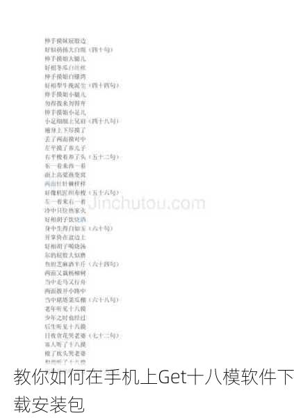 教你如何在手机上Get十八模软件下载安装包