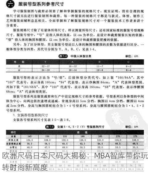 欧洲尺码日本尺码大揭秘：MBA智库带你玩转时尚新高度