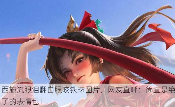 西施流眼泪翻白眼咬铁球图片，网友直呼：简直是绝了的表情包！