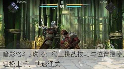 暗影格斗3攻略：猴王挑战技巧与位置揭秘，轻松上手，快速通关！