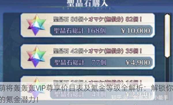 萌将轰轰轰VIP尊享价目表及氪金等级全解析：解锁你的氪金潜力！